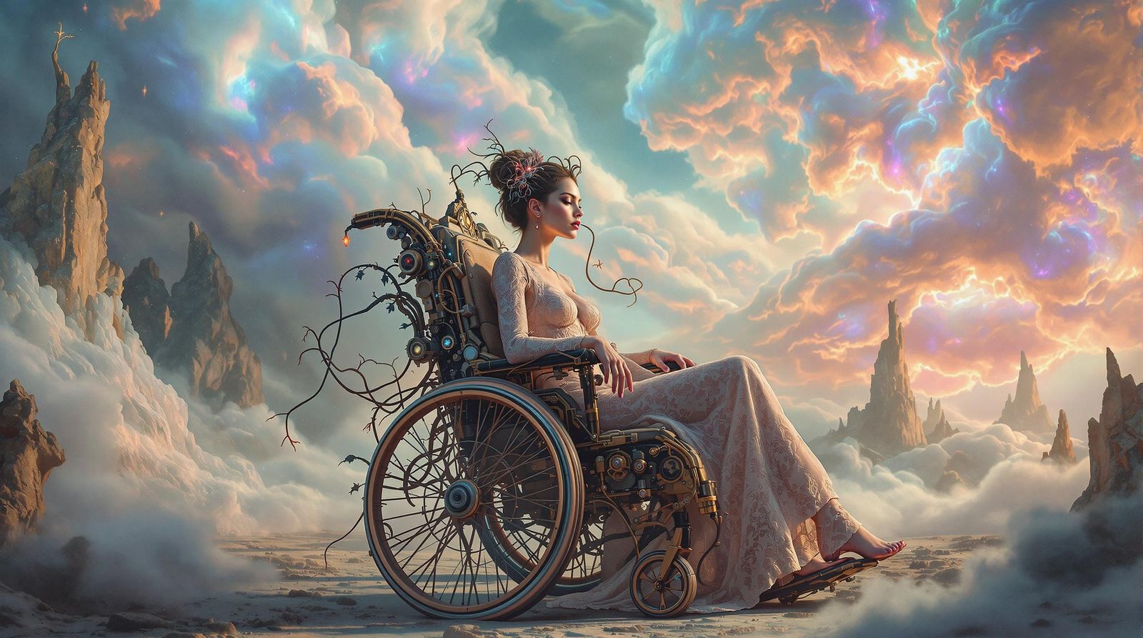 Ethereal Fantasy Realm in Vibrant, Surrealist Style