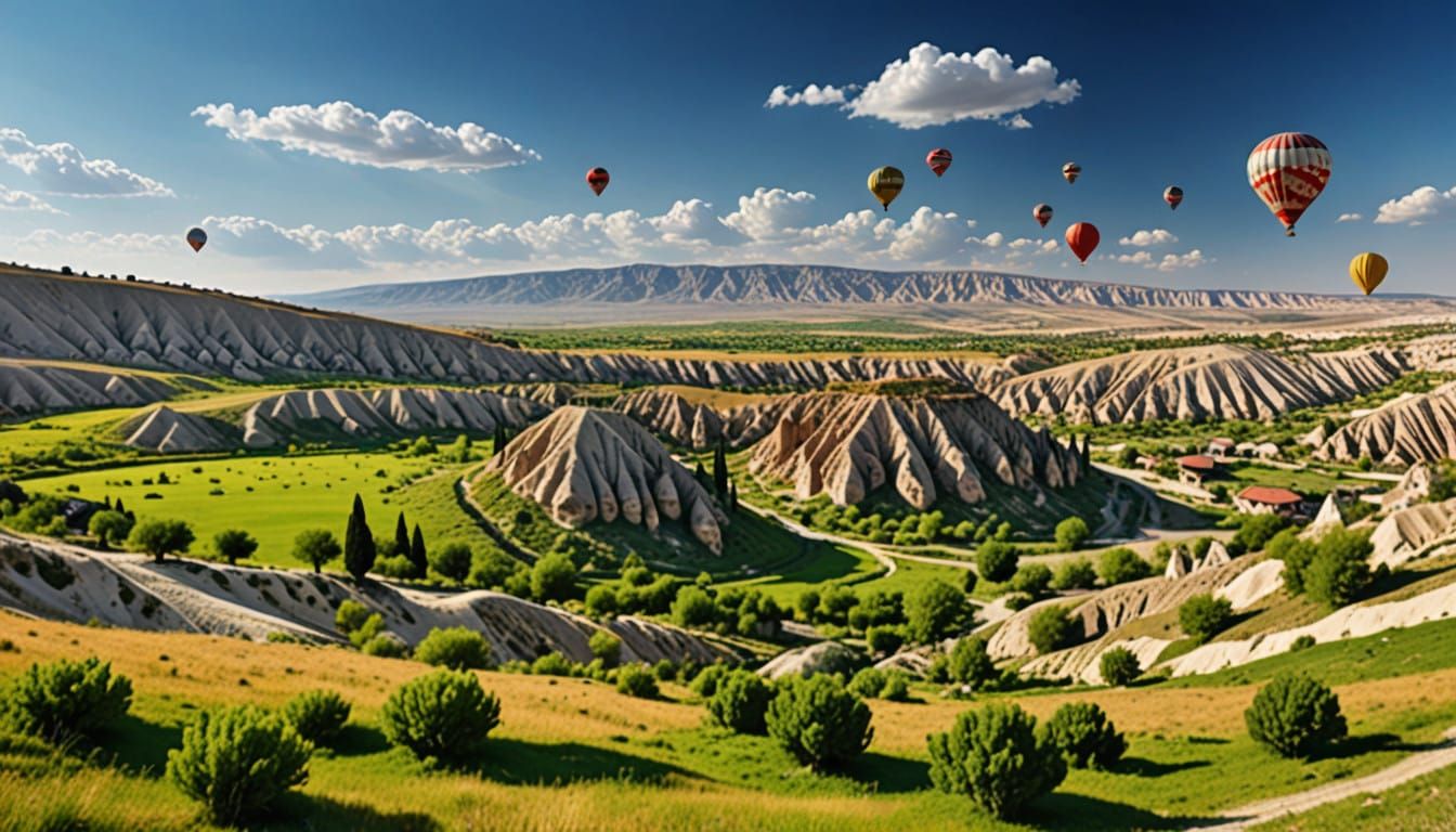 Breathtaking Cappadocia Landscape in Vibrant Spring Colors