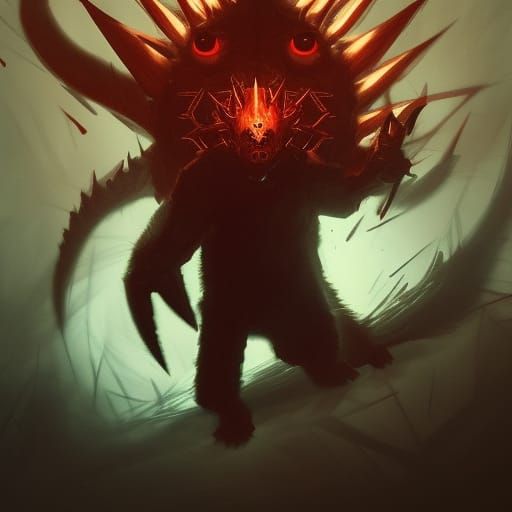 Demonic Pokemon in Dark Fantasy Style