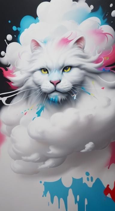 Animals Transform into Cloud: Graffiti Splash Art