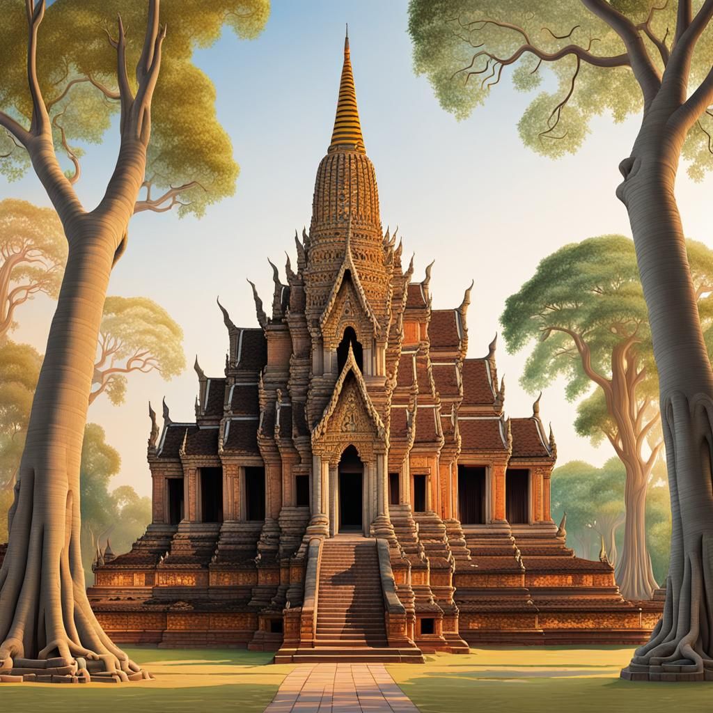 Ayutthaya Temple Complex in Springtime Glory