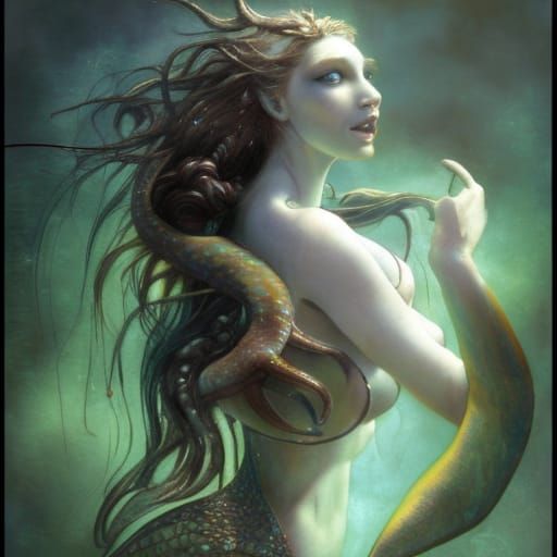 Stunning Mermaid Shapeshifter in Fairycore Style