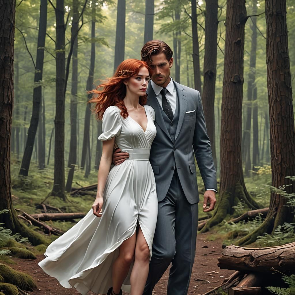 Romance Book Cover: Forest Cabin Getaway