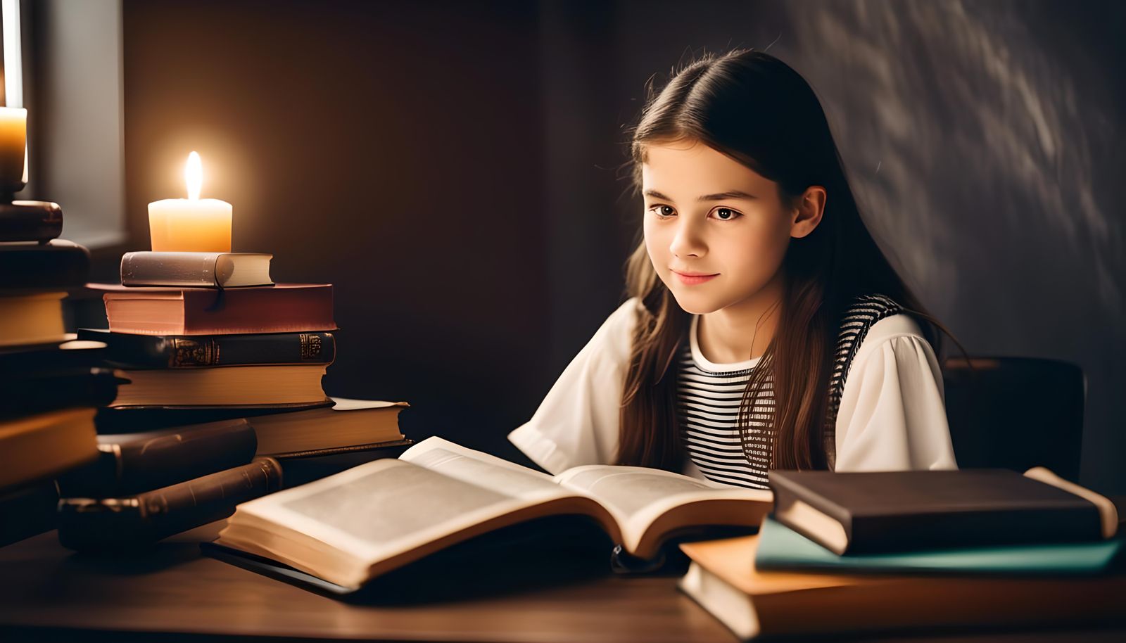 Girl Reads Bible in Her Chamber