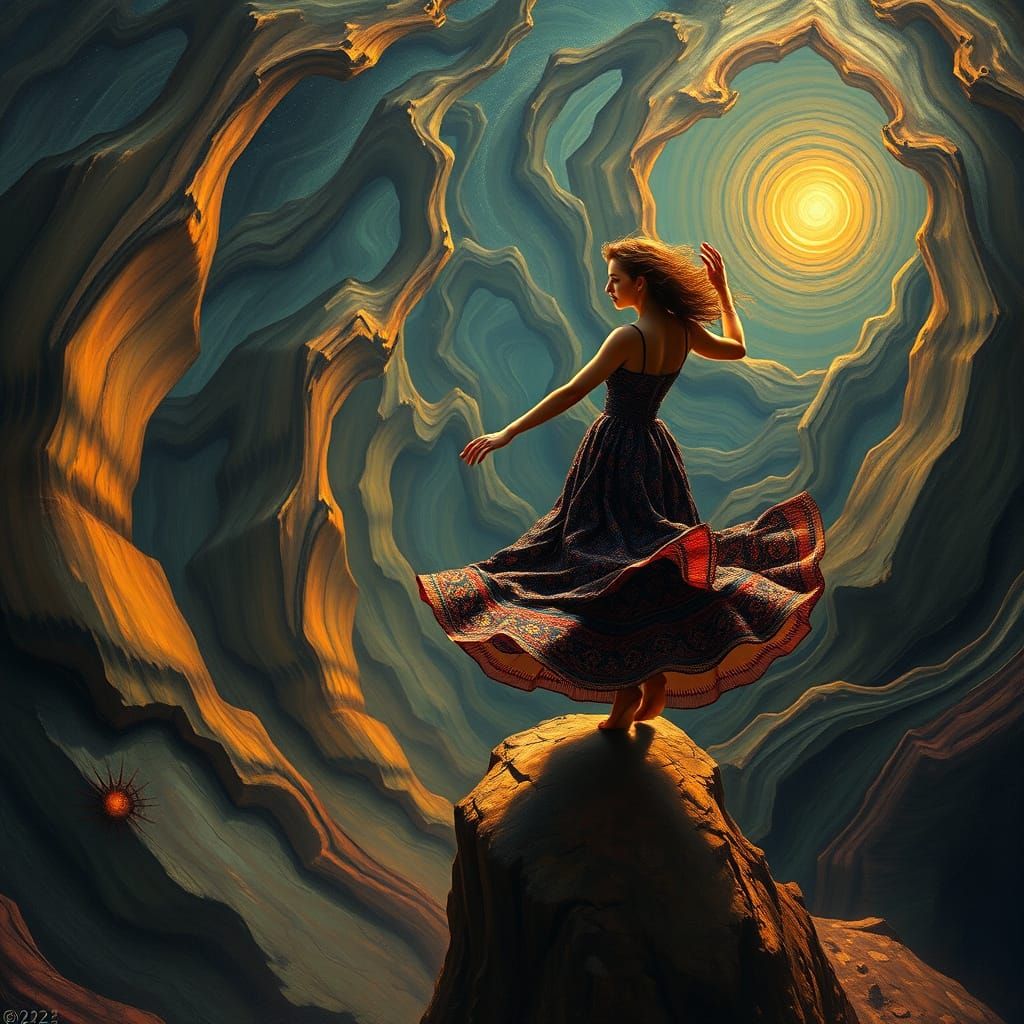 Surreal Dancer on the Edge of Infinity