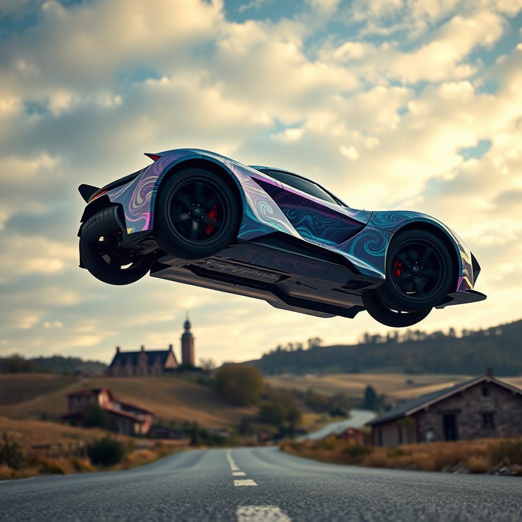Miniature Supercar Defies Gravity in Inverted Landscape