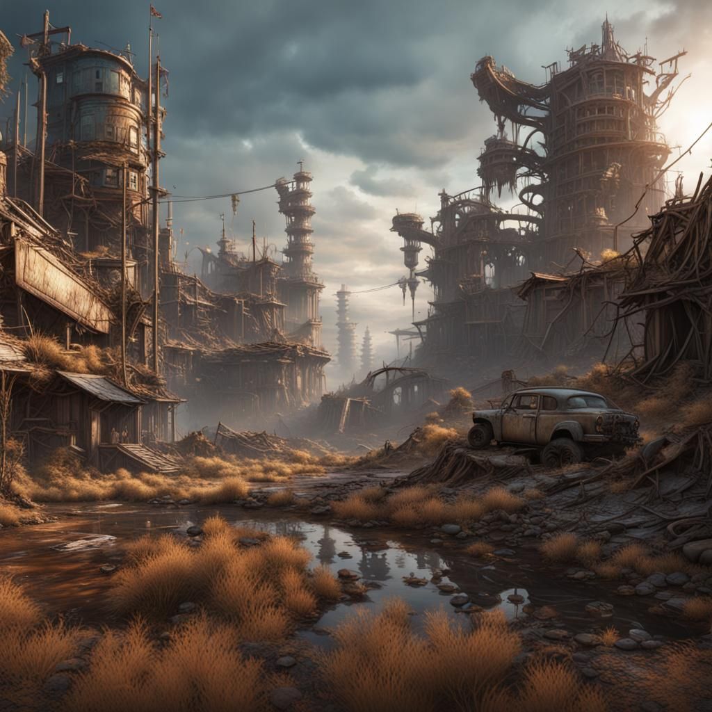 Post-Apocalyptic Wonderland: Detailed Matte Painting
