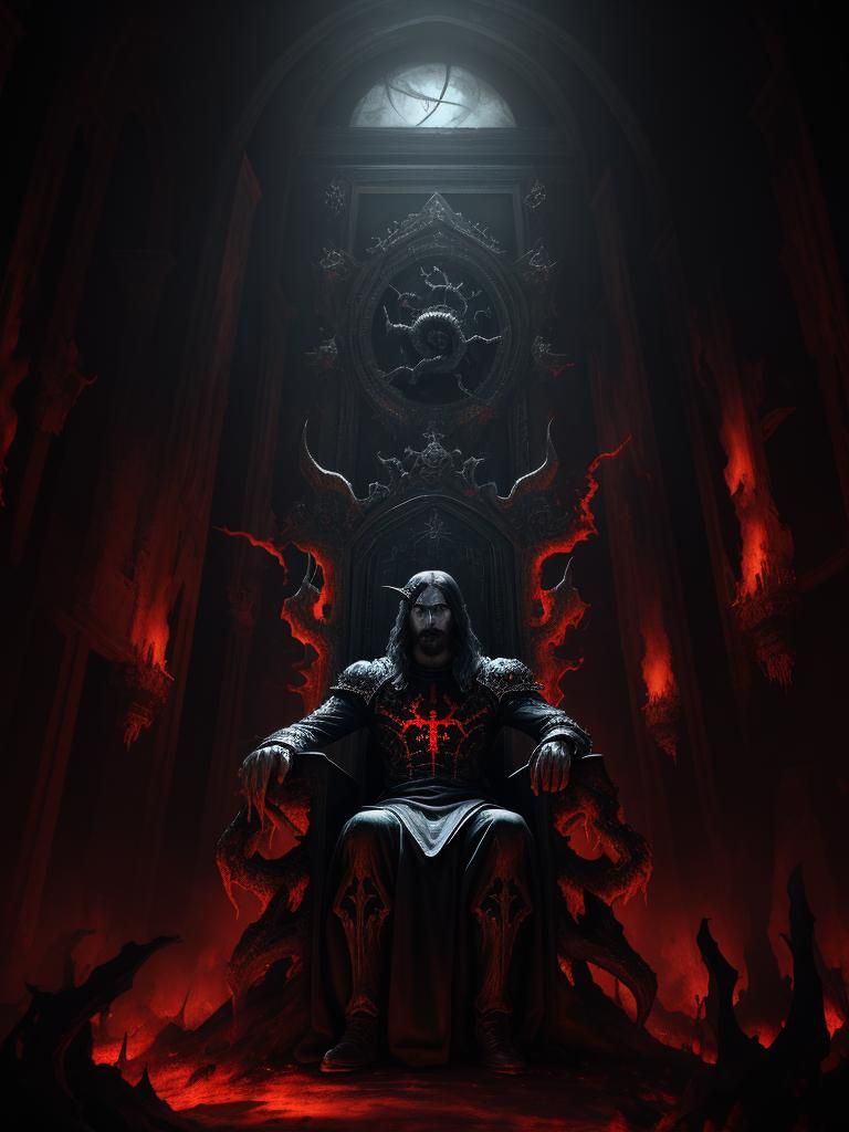Jesus Satanichrist in Hell Throne Room