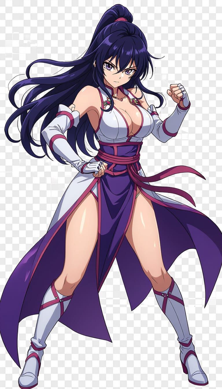 Yor Forger Anime Illustration in Elegant Fighting Pose