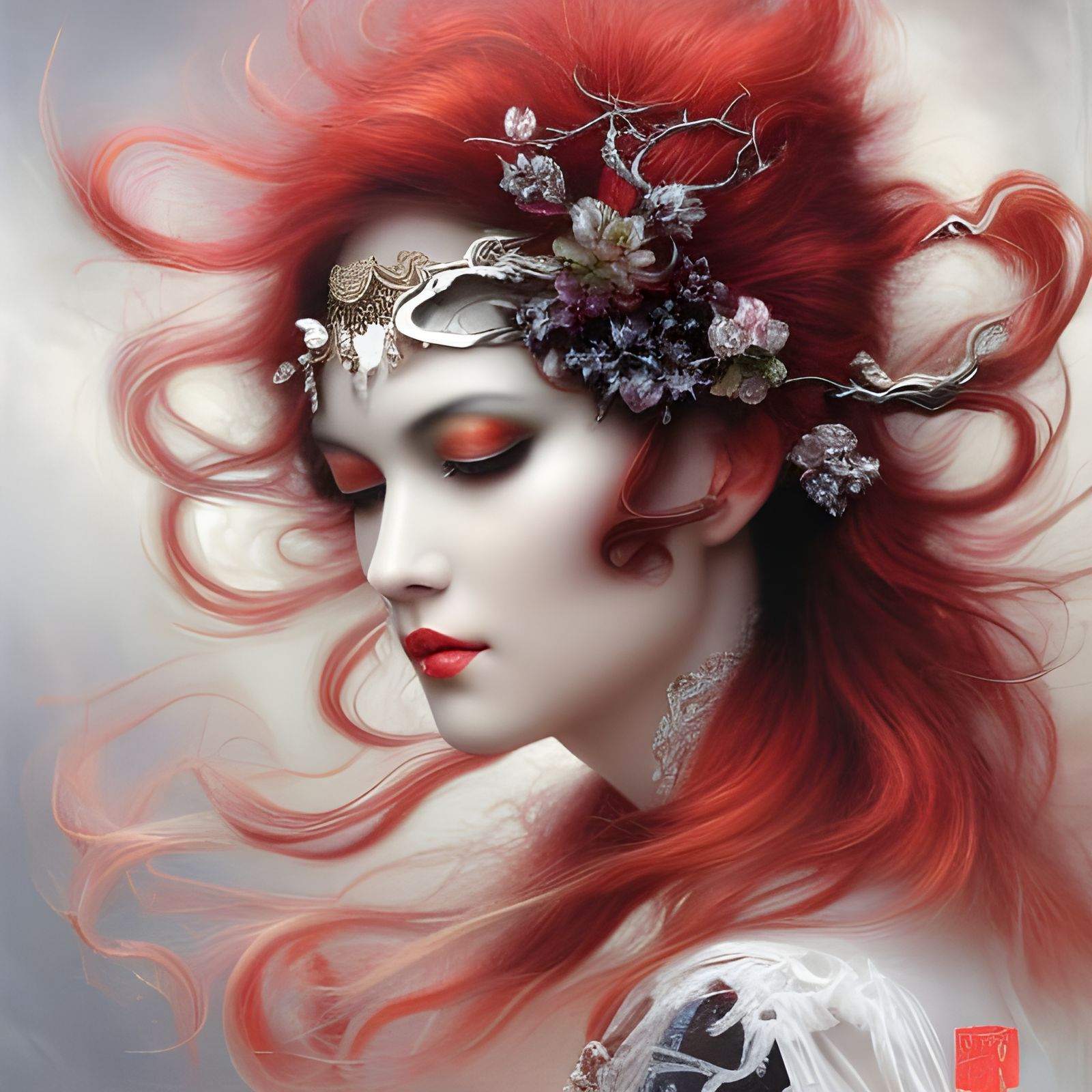 Porcelain Ghost: Close-Up Portrait of a Blind Girl