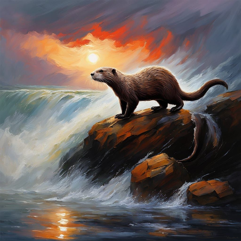 Otter awaiting the storm