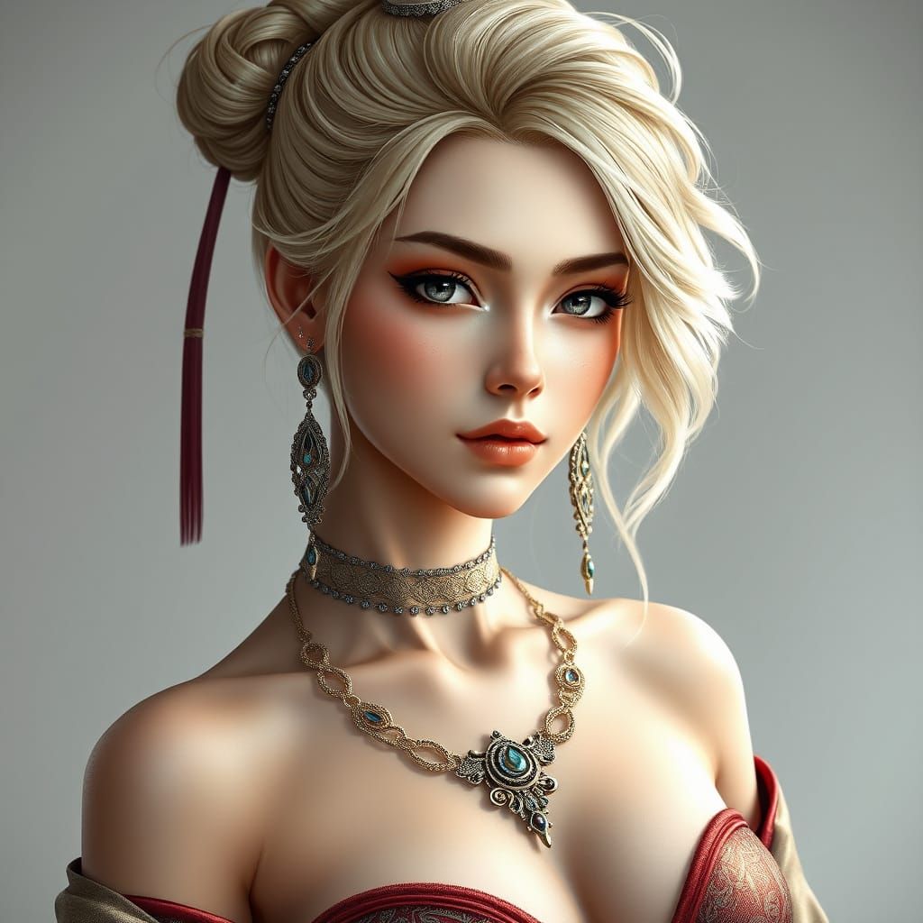 Fifth Hokage: Photorealistic Studio Portrait of Tsunade