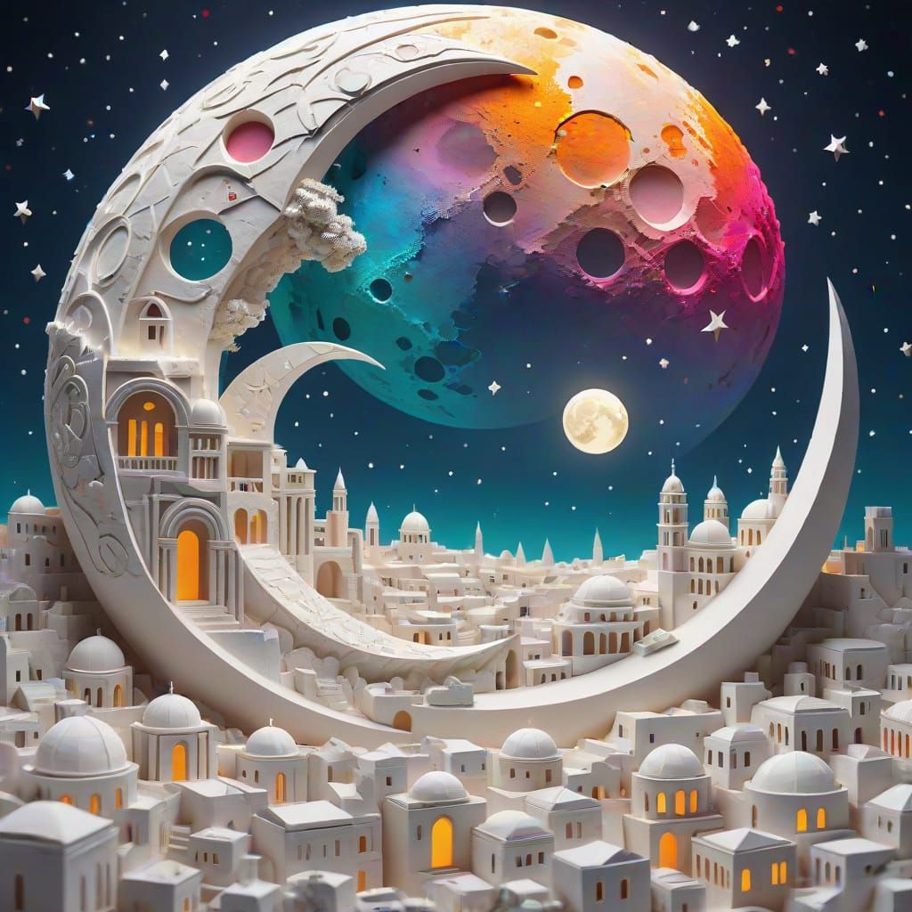 Lunar Utopia in Marble Splendor