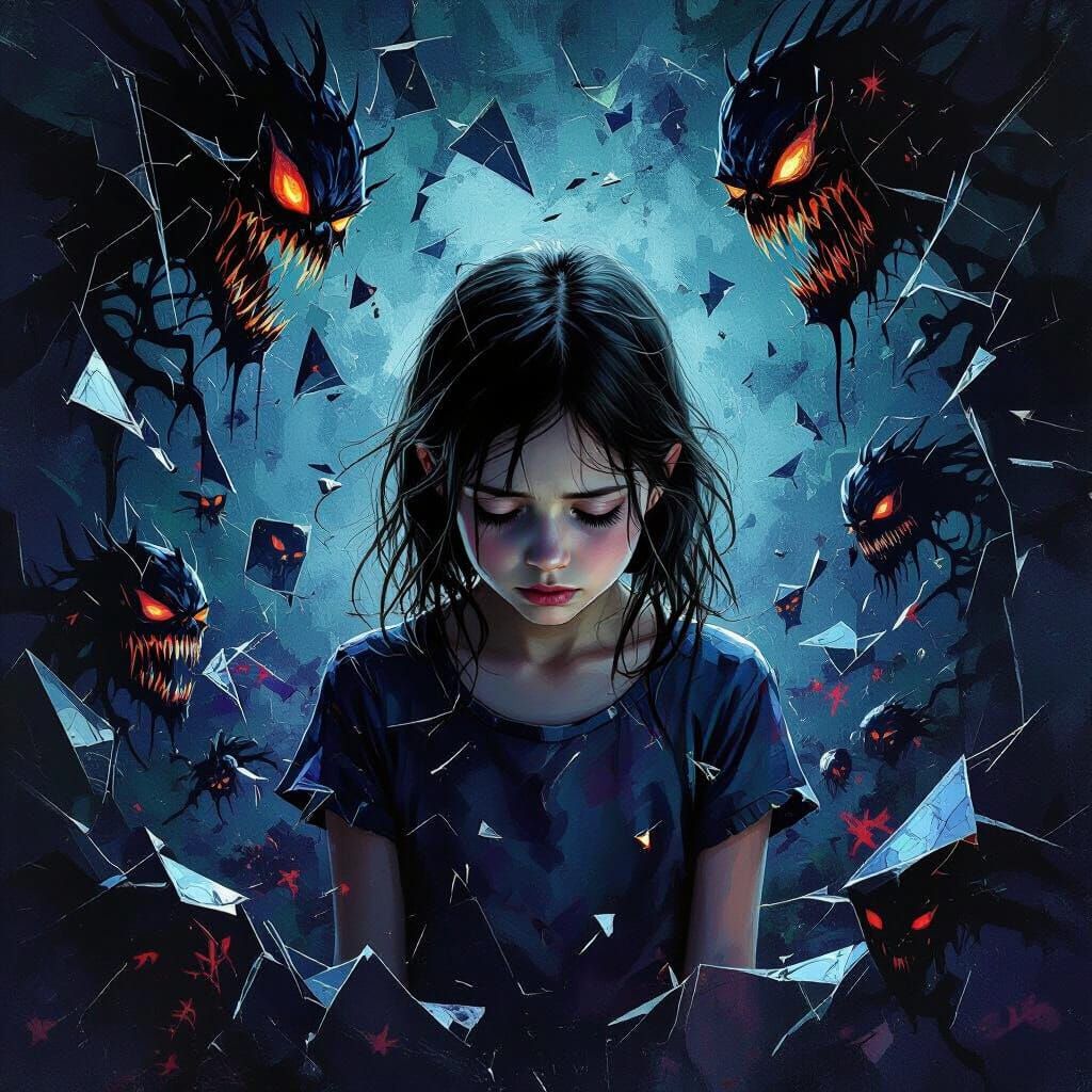 Girl Lost in Nightmarish Fragments