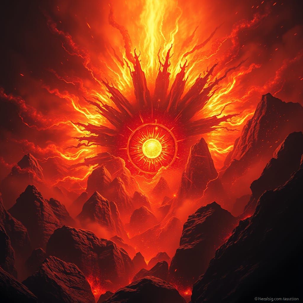 Radiant Black Sun with Kaleidoscopic Flares