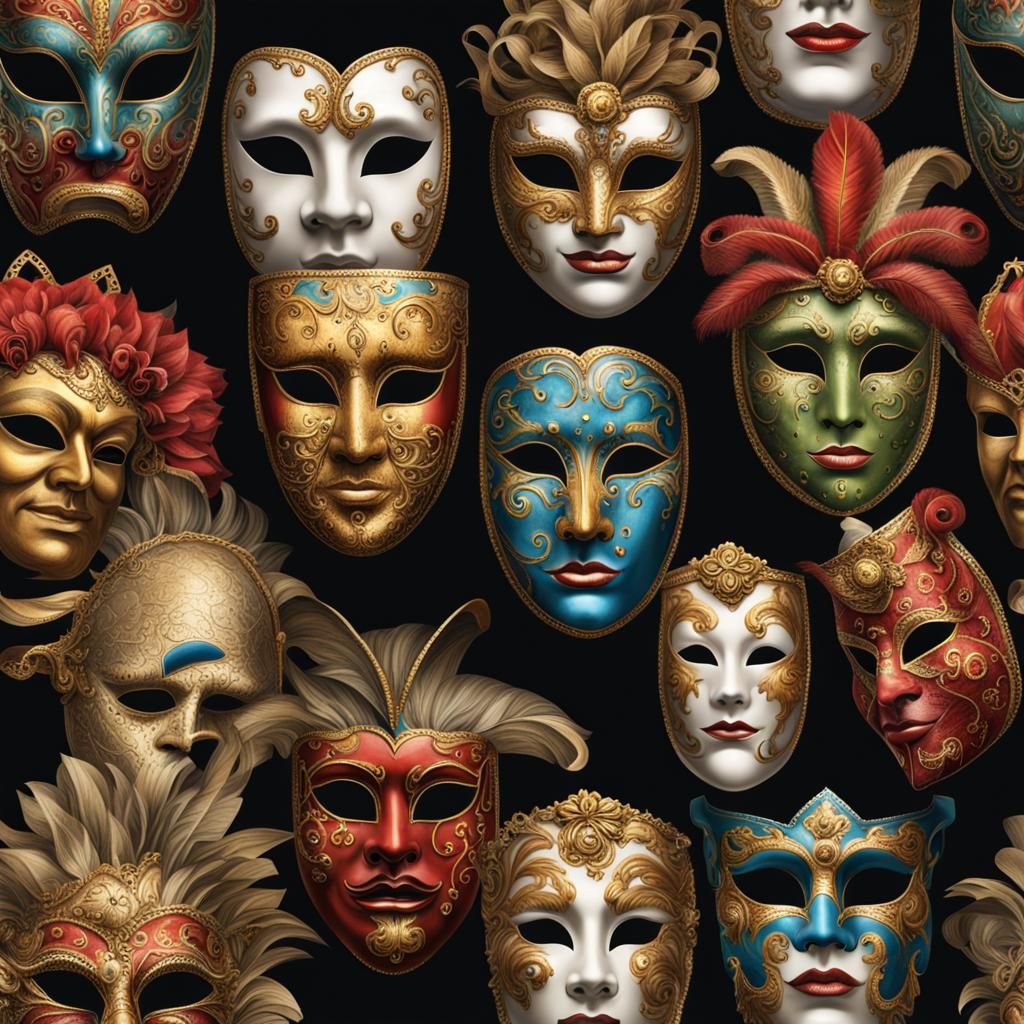 Realistic venitian masks