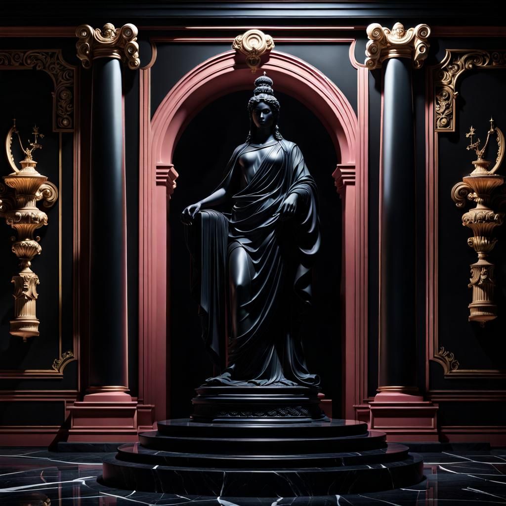 Black Marble Statue
