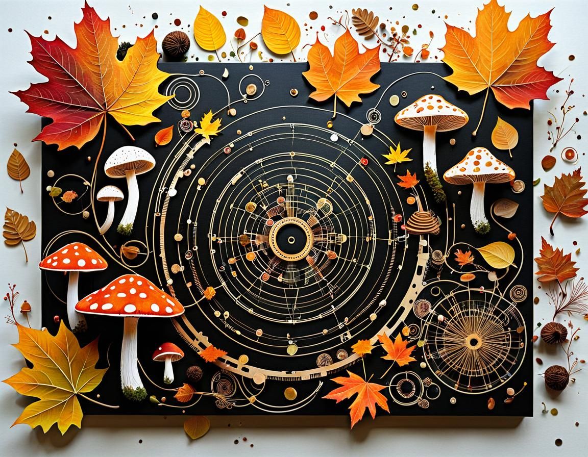 Whimsical Ink Splatter Art with Circuit Diagram