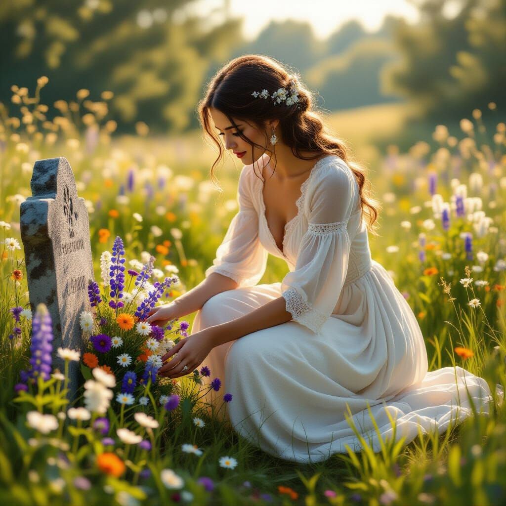 she walks the meadow,
hands trembling through 
sunlit grass
...