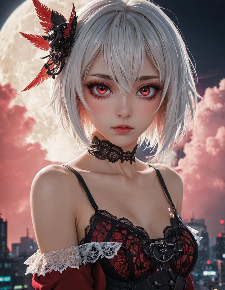 Cyberpunk Anime Character with Exquisite Eyes