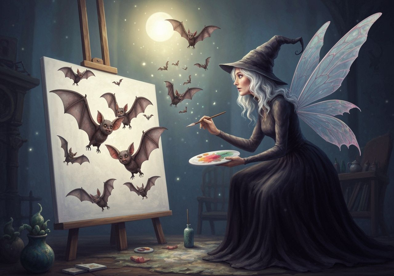 Fantasy Witch Artist Paints Bats to Life