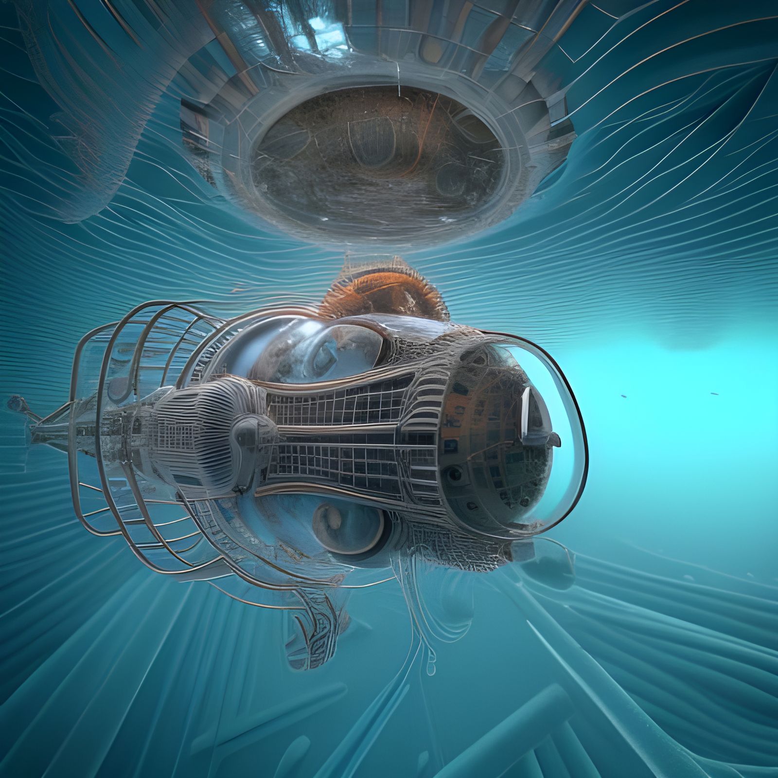 Nano-Submarine Inside Human Eye: Macro Photograph