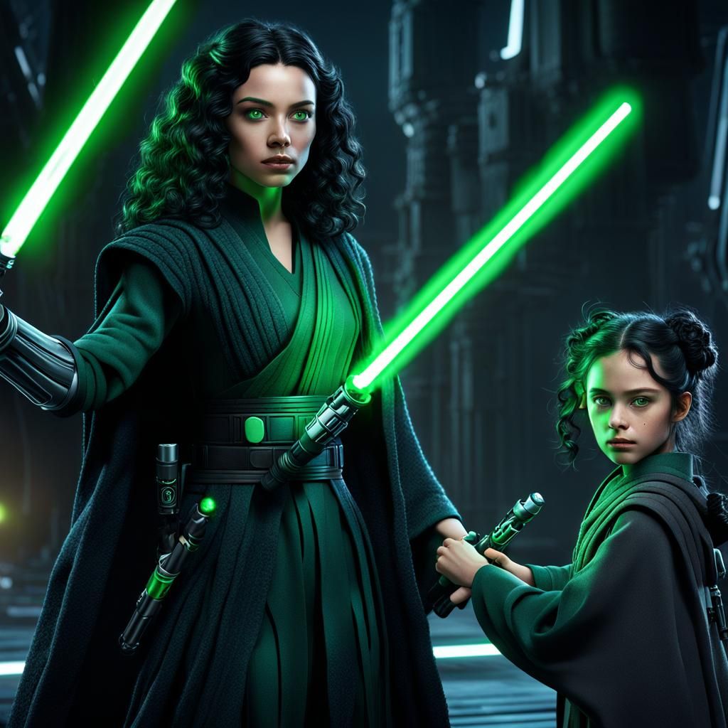 Jedi Master Teaching Apprentice, Detailed Matte Painting