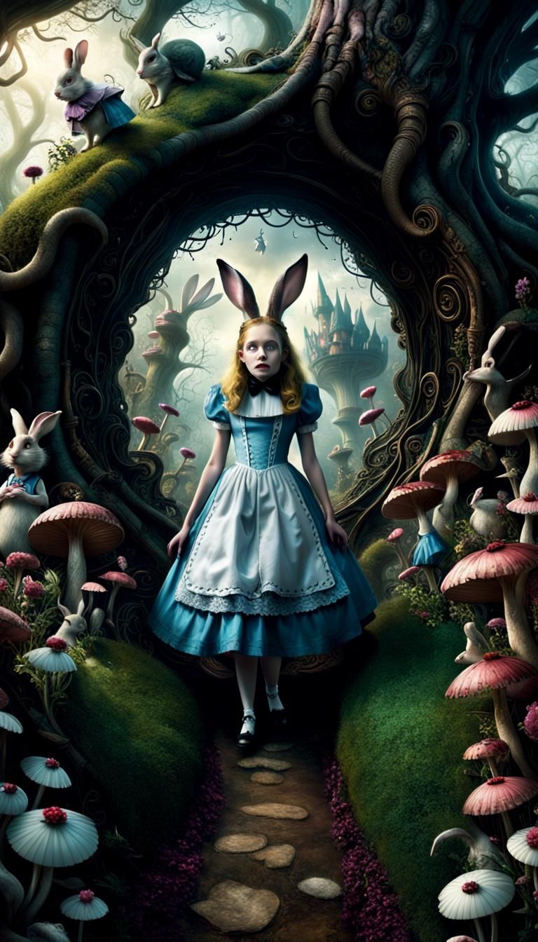 Eerie Alice in Wonderland in Tim Burton Style