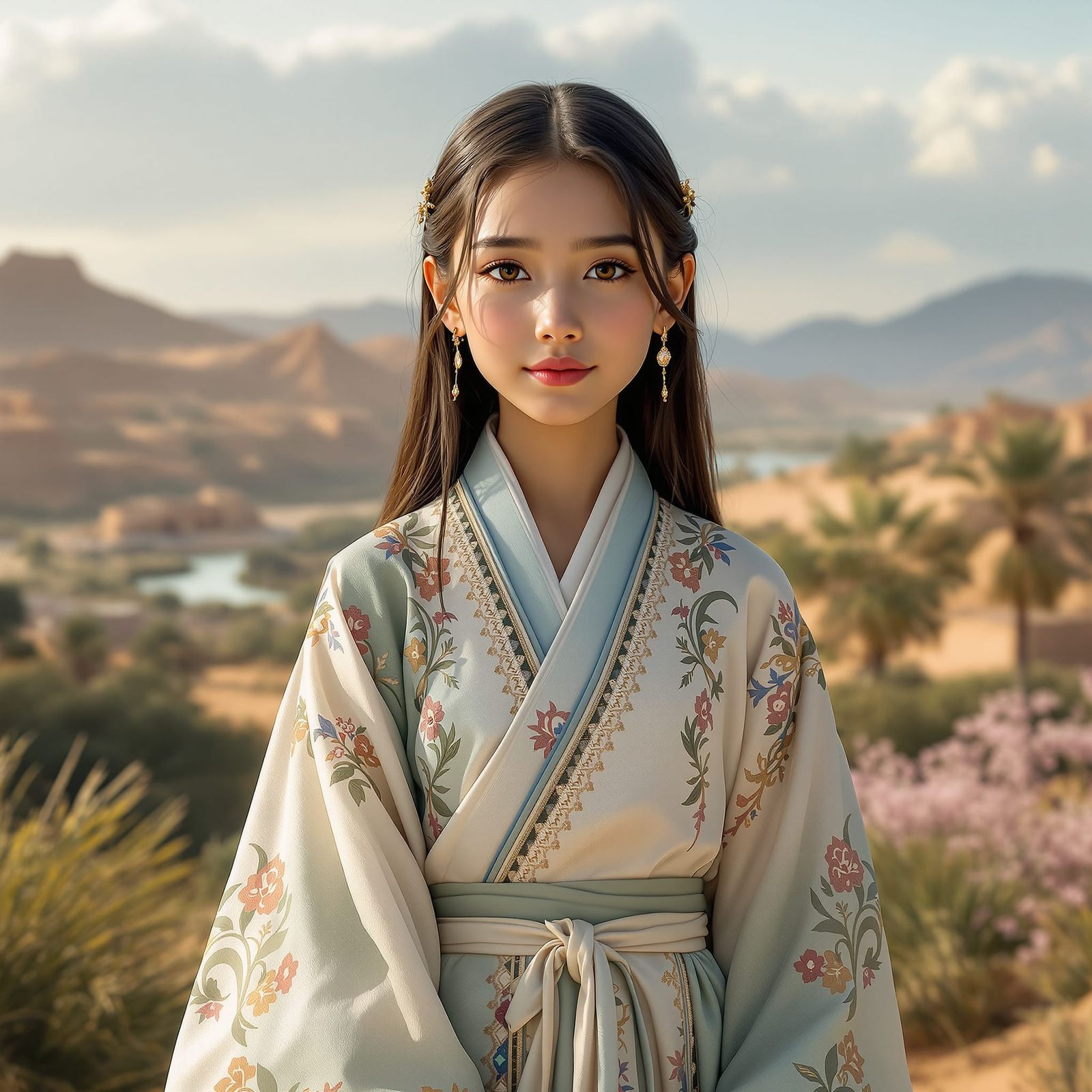 Elegant Girl Blends Moroccan and Korean Heritage in 4K