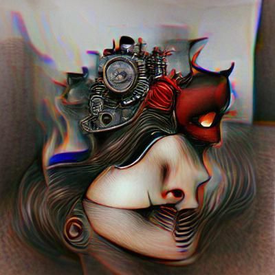 Steampunk Devil Woman's Inner Turmoil