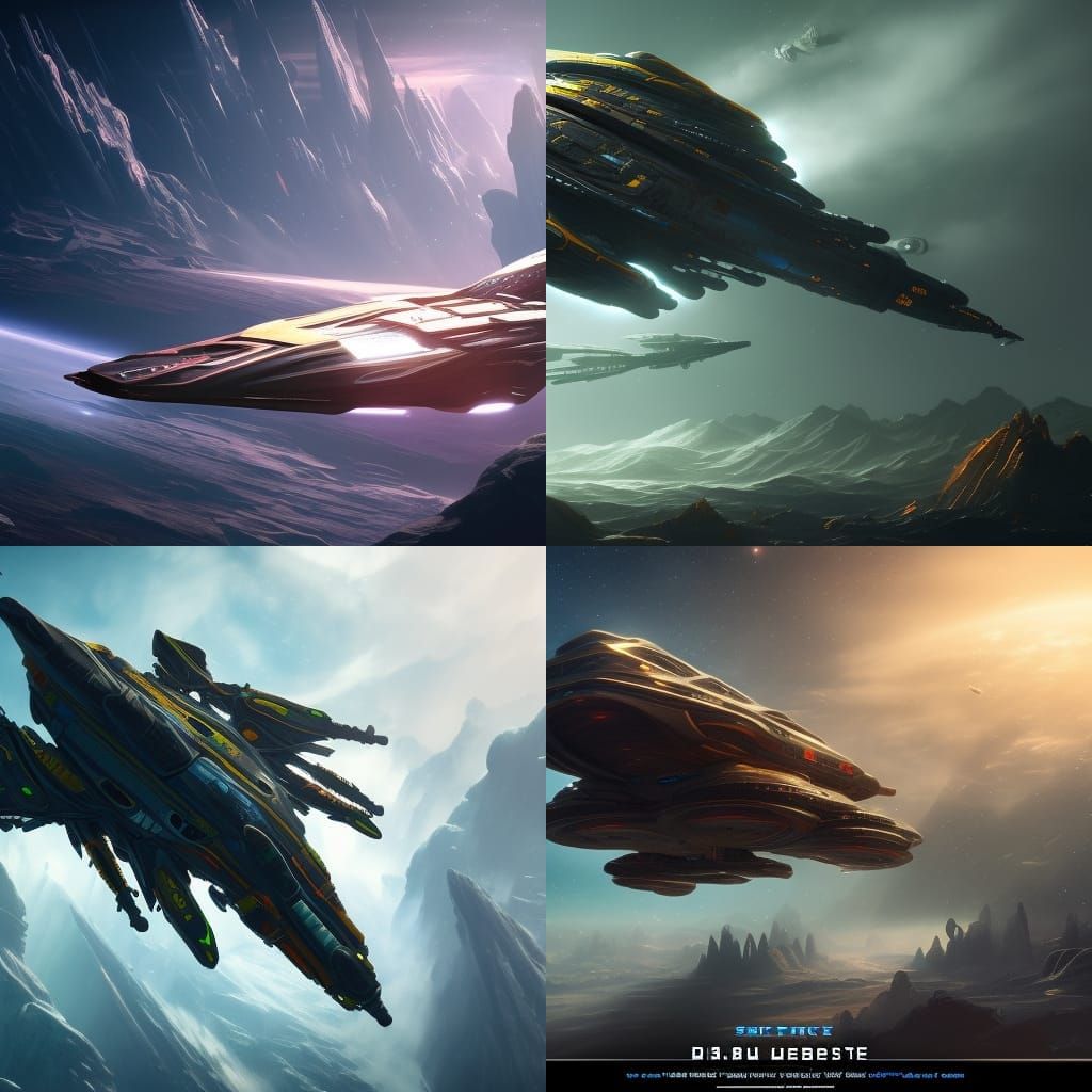 Epic Sci-Fi Spaceship in Deep Space