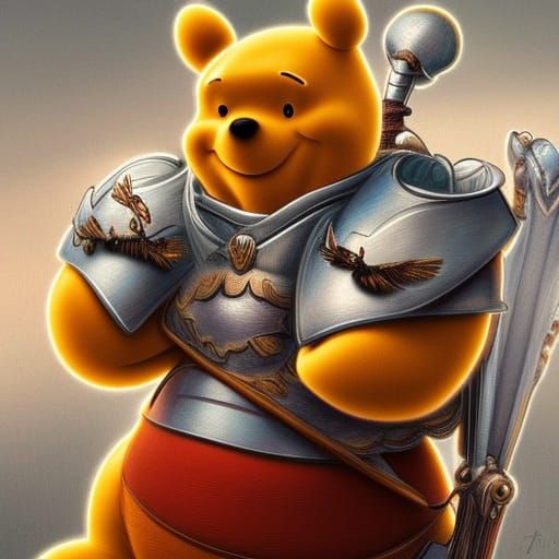 Winnie the Pooh as Armored Winged Warrior
