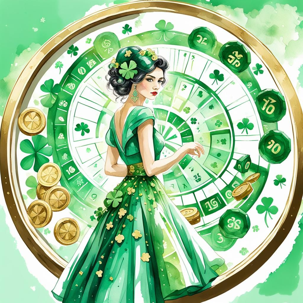 Lady Luck: Digital Watercolor Double Exposure