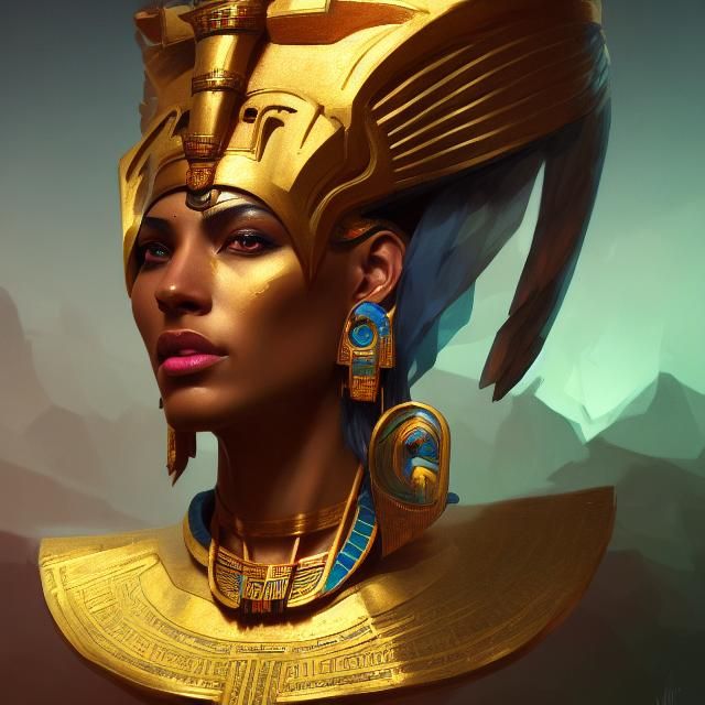 Amun Ra Portrait in Hyperdetailed Digital Art Style