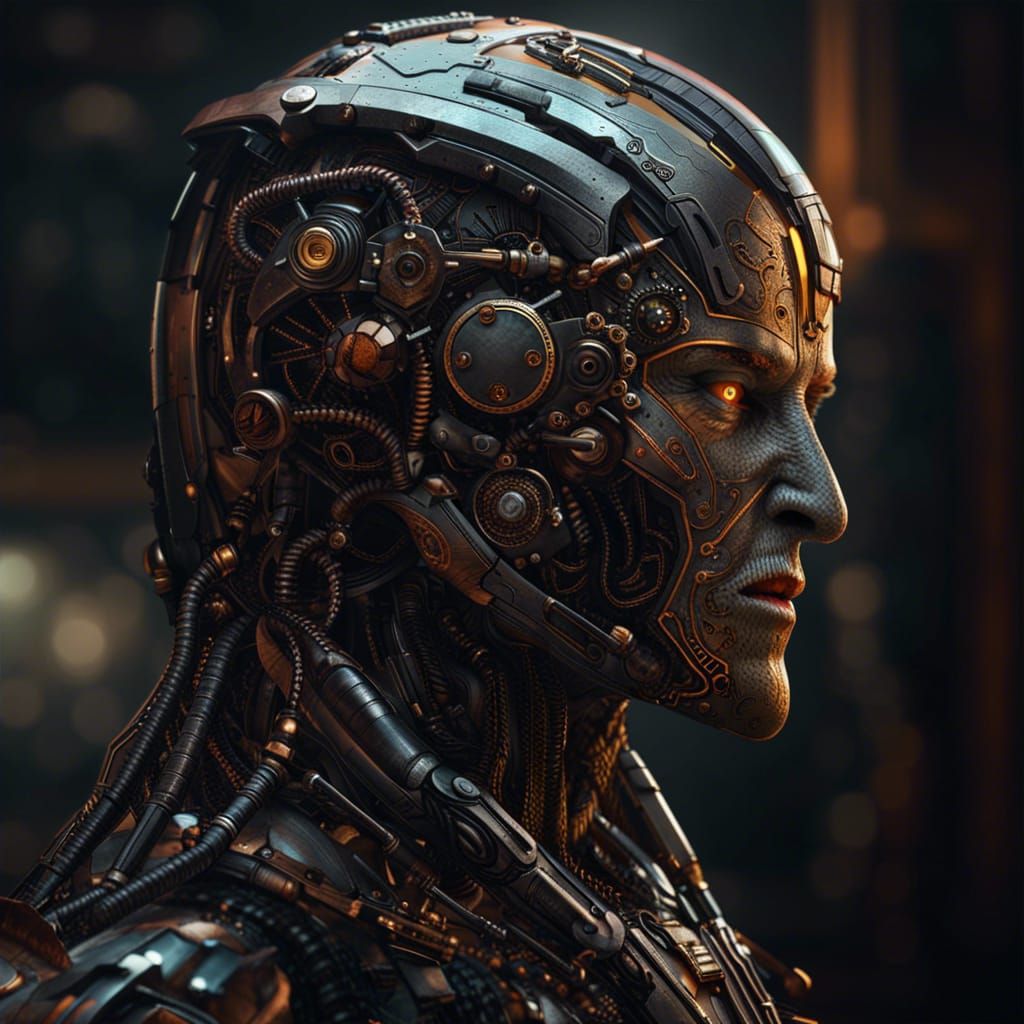 Cyborg Engineer: Dark Fantasy Concept Art