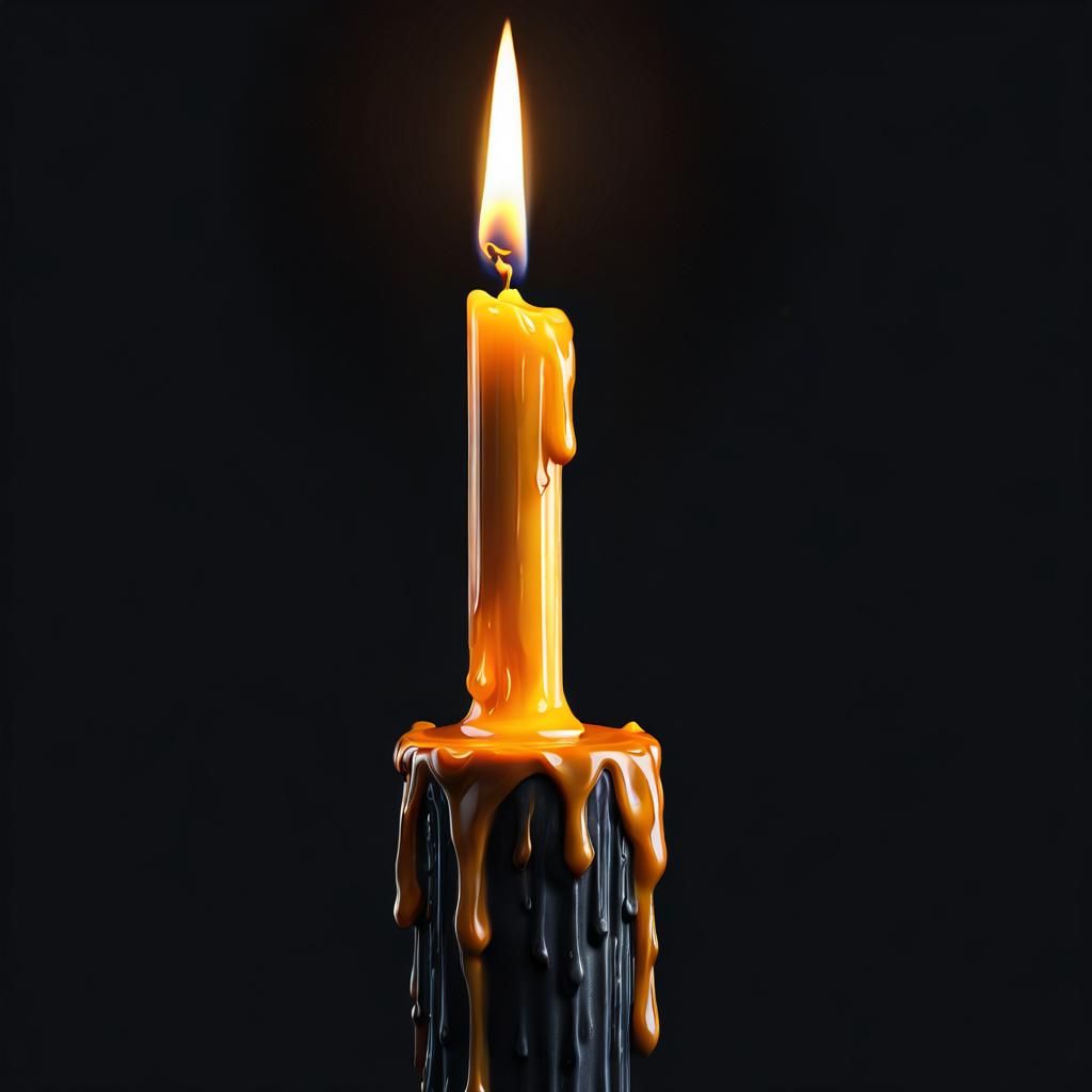 Lit Candle in Neoclassical Digital Painting