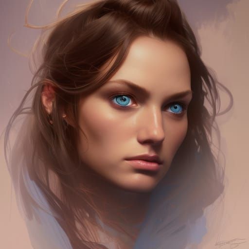 Angry Woman Portrait in Hyperdetailed Digital Art Style