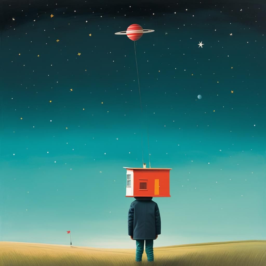 Oliver Jeffers Style Whimsical Illustration