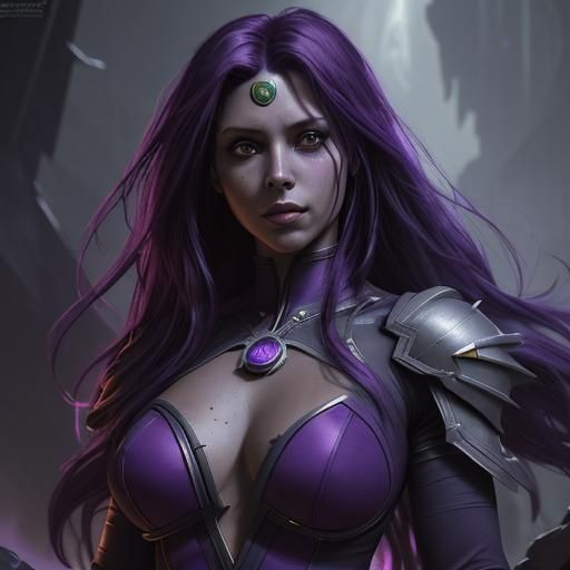 Starfire as Raven: Dark Fantasy Concept Art