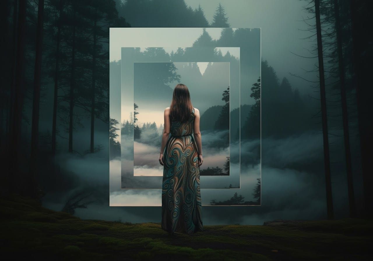 Surreal Layers of Reality in Futuristic Landscape