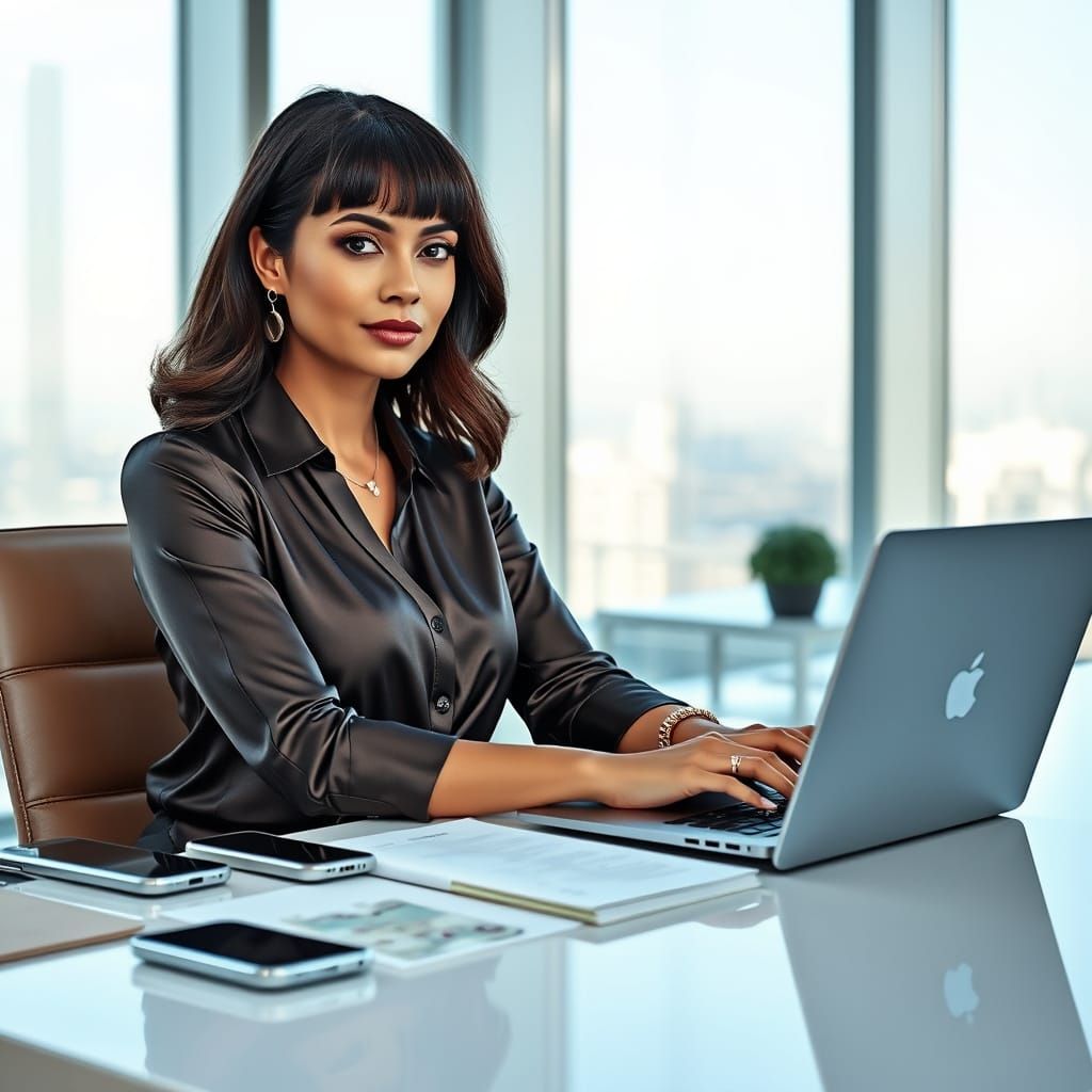 Elegant Executive Woman in Modern Office