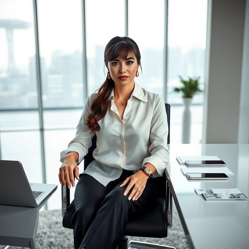 Luxurious Executive Woman in Modern Office