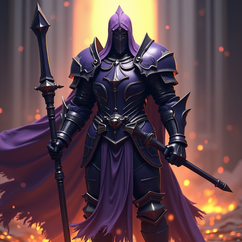 Dark Paladin with Glaive in Full Plate Armor