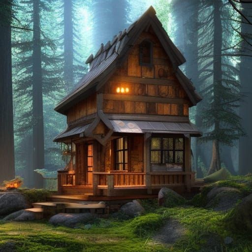 Detailed Forest Tiny House Concept Art