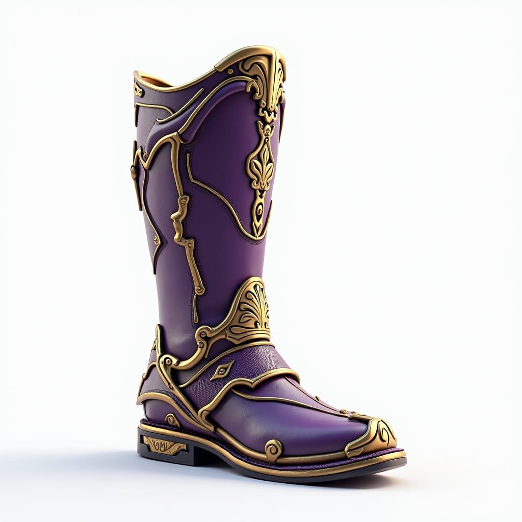 Detailed 3D Rendered Armor Shoe Model