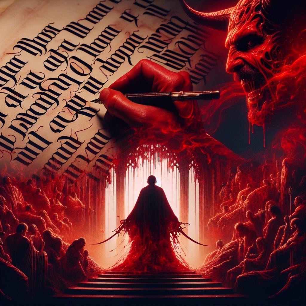 Calligraphy of Hell: Abandon All Hope