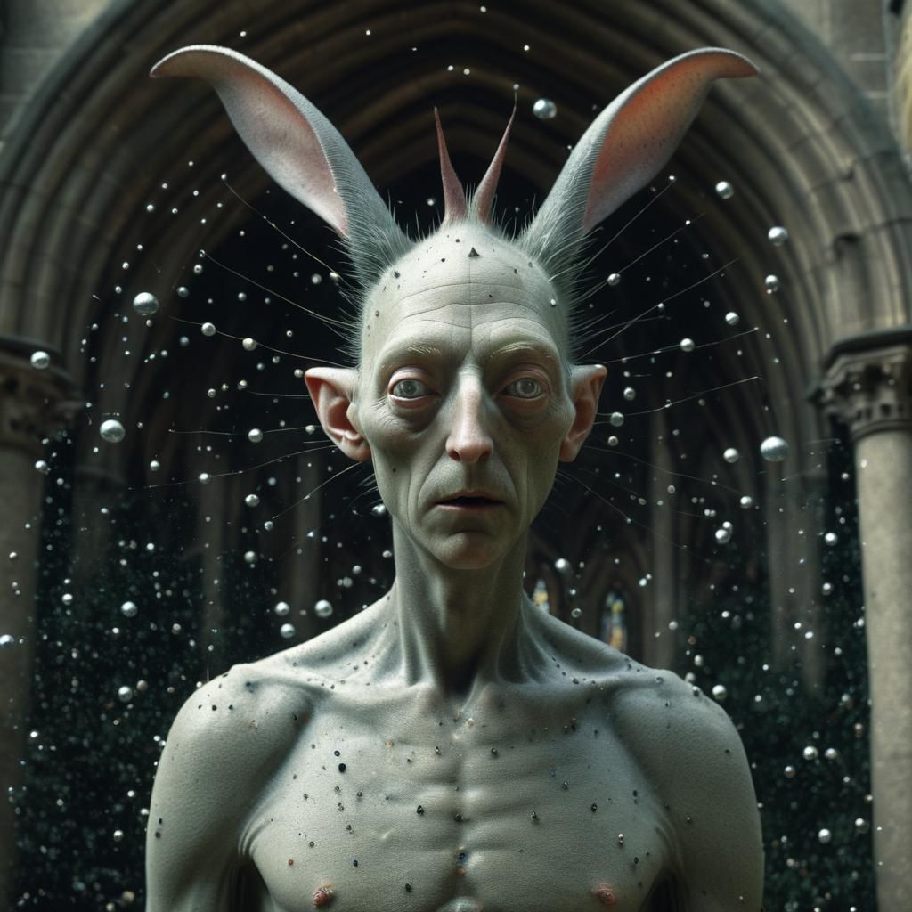 Bosch Figures in Church: Hyperrealistic Digital Art