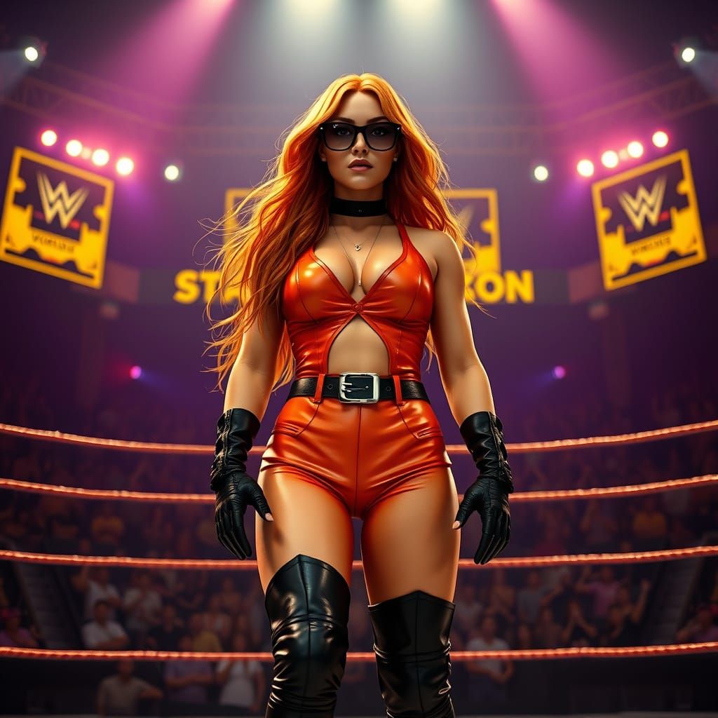 Muscular Wrestler in Cage, Heavy Metal Album Art