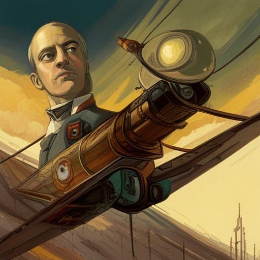 Eye Flies Rocket from Paradise: Dieselpunk Art