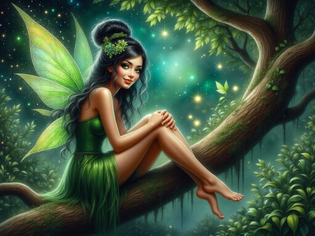 Ethereal Fairy Queen in Midnight Realism